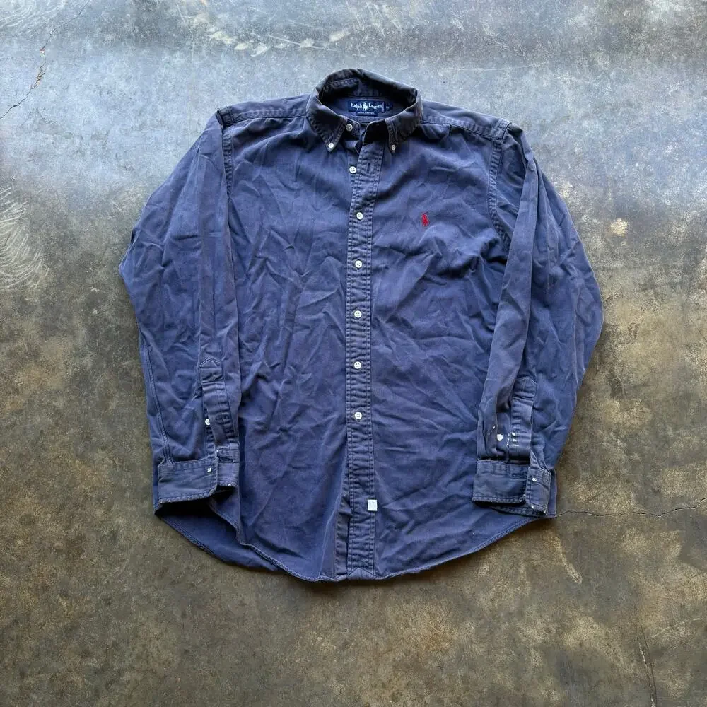 Vintage 90s Faded Polo Ralph Lauren‎ Cotton Shirt